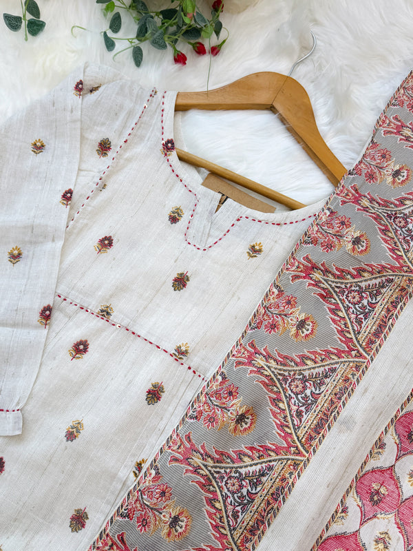 ✨ Pure Cotton Embroidered Anarkali Set ✨