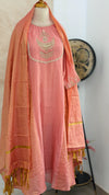 ✨ Premium Mul Chanderi Hand Work Anarkali Set ✨