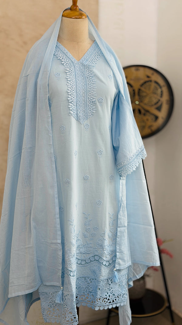 ✨ Pure Cotton Embroidered Kurti Set ✨