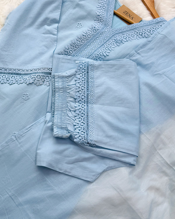 ✨ Pure Cotton Embroidered Kurti Set ✨
