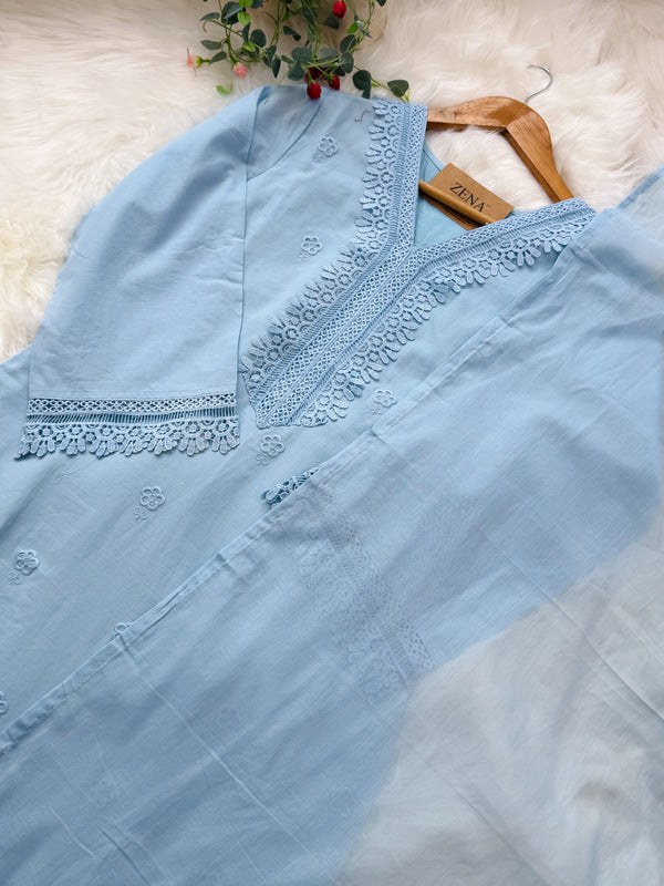 ✨ Pure Cotton Embroidered Kurti Set ✨
