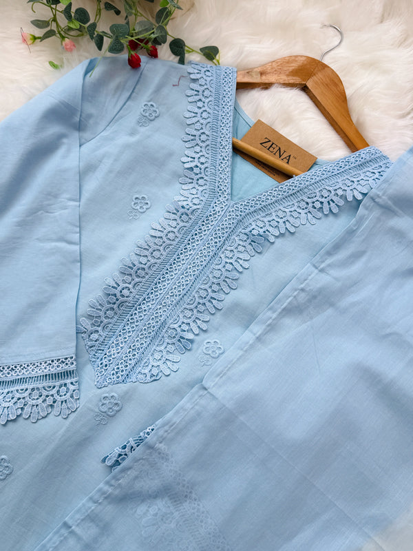 ✨ Pure Cotton Embroidered Kurti Set ✨