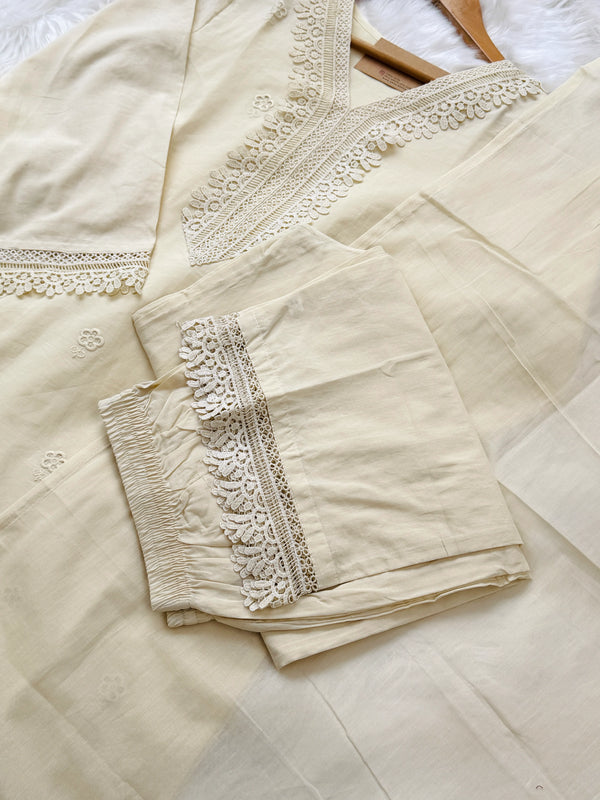 ✨ Pure Cotton Embroidered Kurti Set ✨
