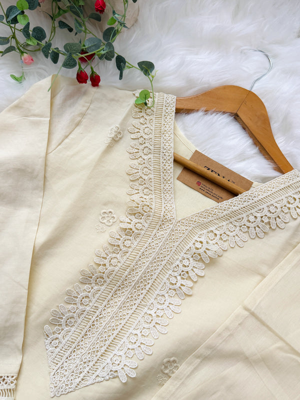 ✨ Pure Cotton Embroidered Kurti Set ✨