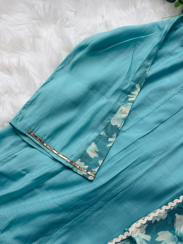 ✨ Mul Chanderi Hand Detailed Anarkali Set ✨
