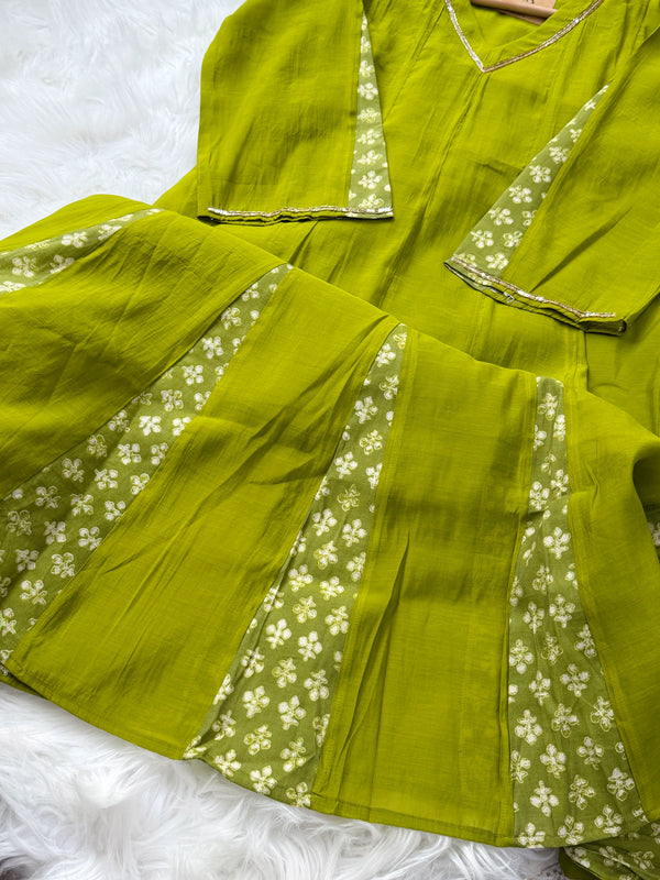 ✨ Mul Chanderi Hand Detailed Anarkali Set ✨