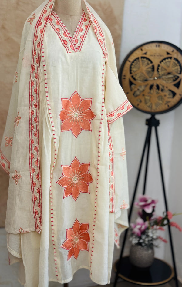 ✨ Imported Crush Silk Kurti Set with Appliqué Work ✨