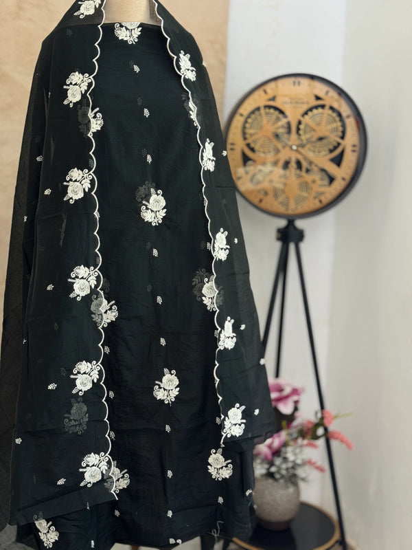 🌟 Mul Chanderi Embroidered Unstitched Suit 🌟