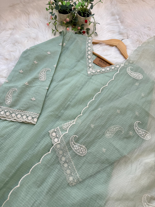 ✨ Premium Kota Doria Embroidered Anarkali Set ✨