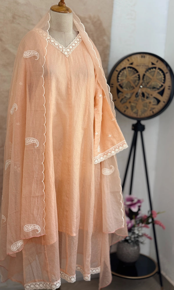 ✨ Premium Kota Doria Embroidered Anarkali Set ✨