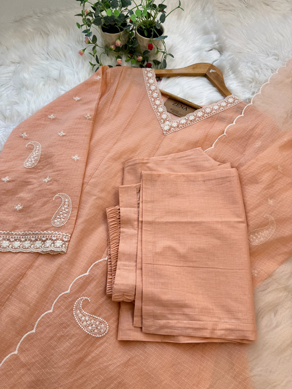 ✨ Premium Kota Doria Embroidered Anarkali Set ✨