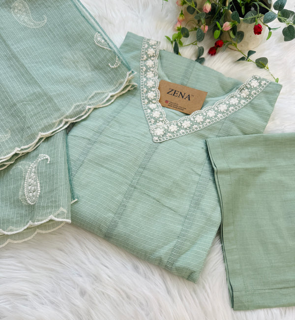 ✨ Premium Kota Doria Embroidered Anarkali Set ✨