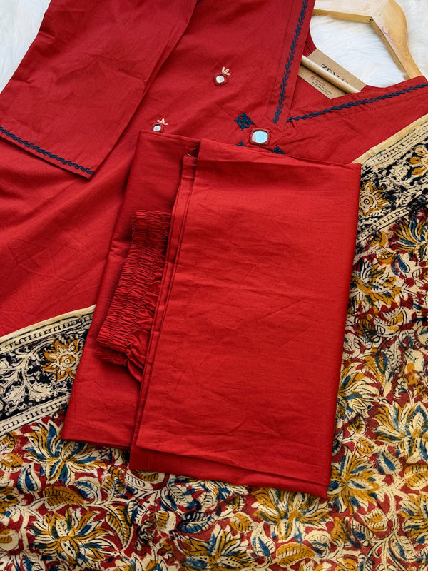 ✨ Pure Cotton Mirror Work Kurti Set ✨