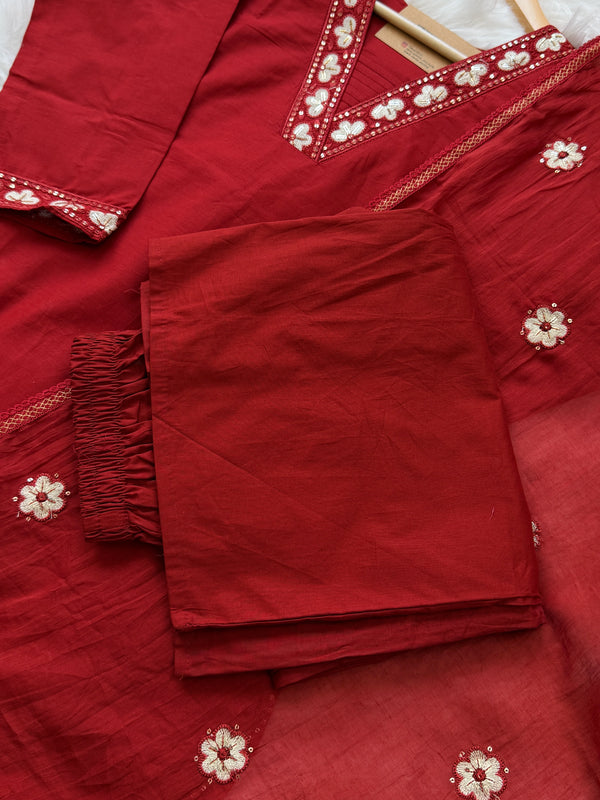 ✨ Pure Cotton Appliqué Work Kurti Set ✨