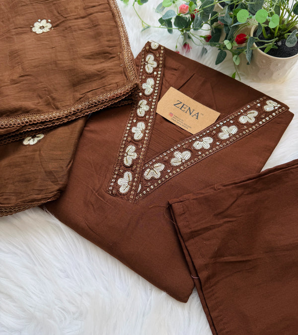 ✨ Pure Cotton Appliqué Work Kurti Set ✨