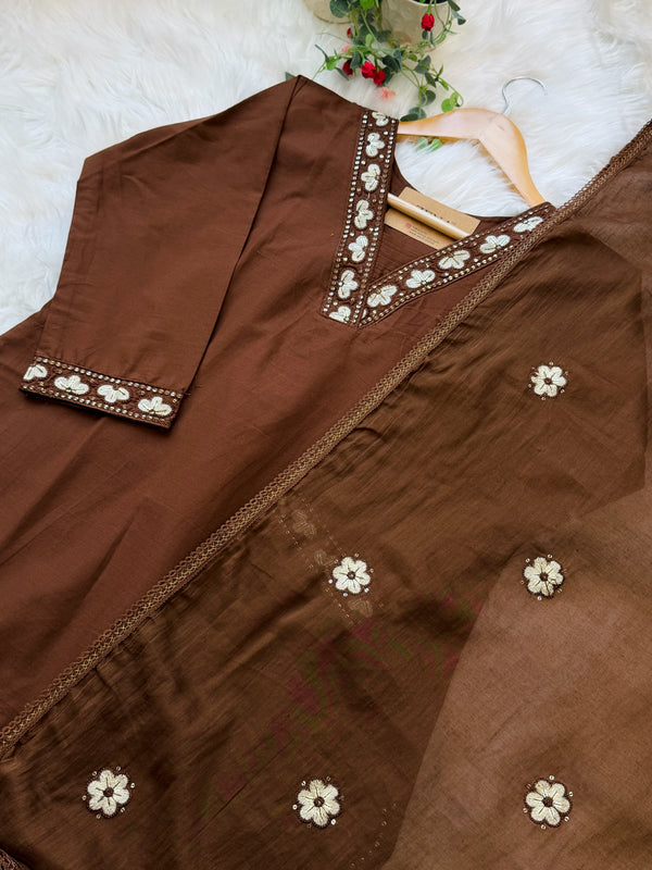 ✨ Pure Cotton Appliqué Work Kurti Set ✨