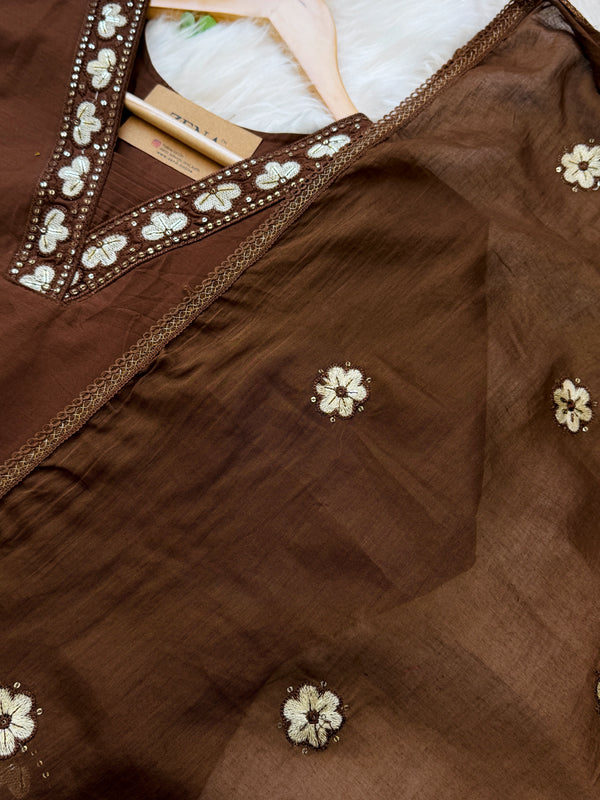 ✨ Pure Cotton Appliqué Work Kurti Set ✨