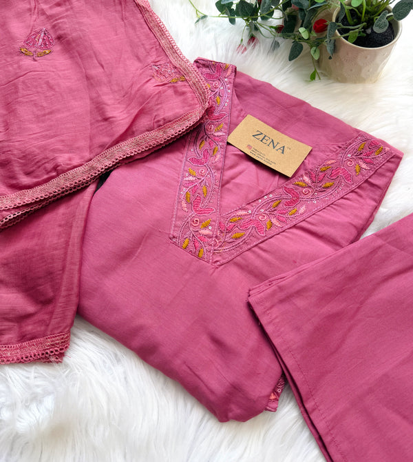 ✨ Pure Cotton Embroidered Kurti Set ✨