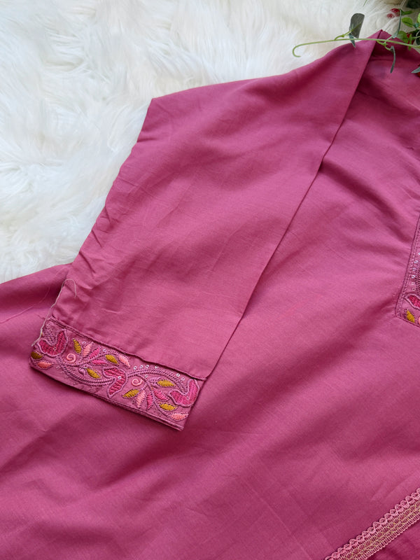 ✨ Pure Cotton Embroidered Kurti Set ✨