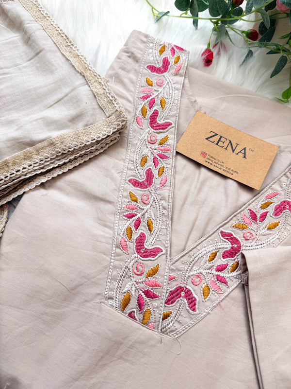 ✨ Pure Cotton Embroidered Kurti Set ✨