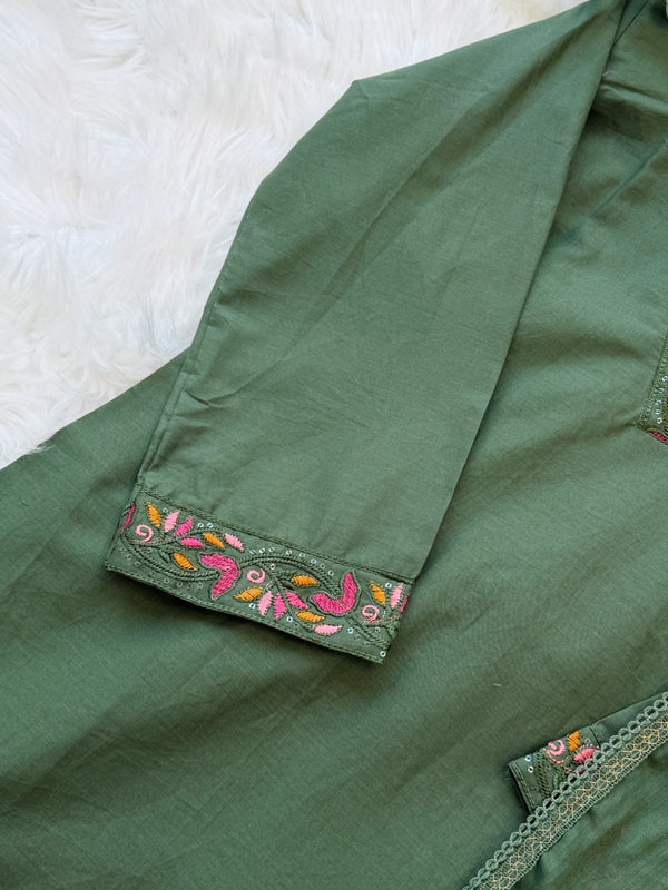 ✨ Pure Cotton Embroidered Kurti Set ✨