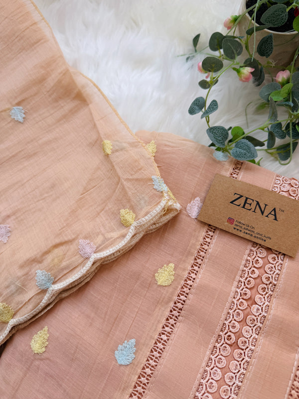 ✨ Unstitched Mul Chanderi Embroidered Suit ✨