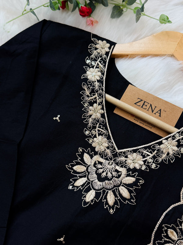 ✨ Pure Cotton Embroidered Kurti Set ✨