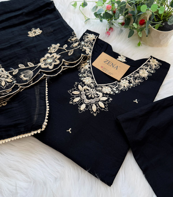 ✨ Pure Cotton Embroidered Kurti Set ✨