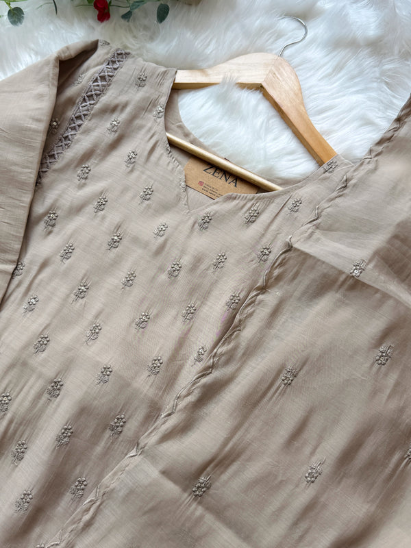 ✨ Mul Chanderi A-Line Kurti Set ✨