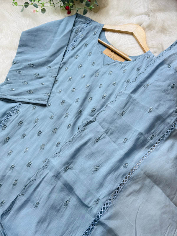 ✨ Mul Chanderi A-Line Kurti Set ✨