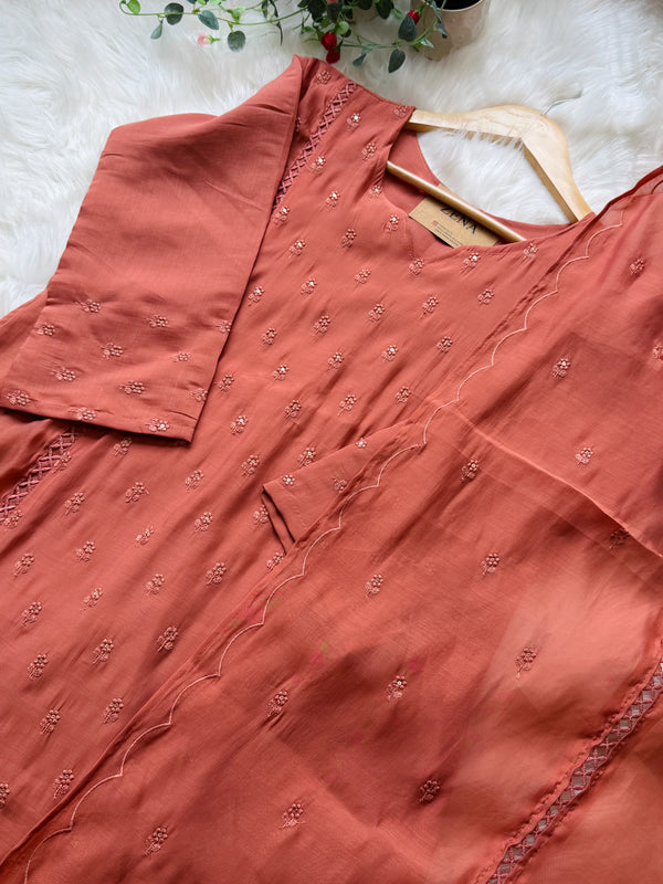 ✨ Mul Chanderi A-Line Kurti Set ✨
