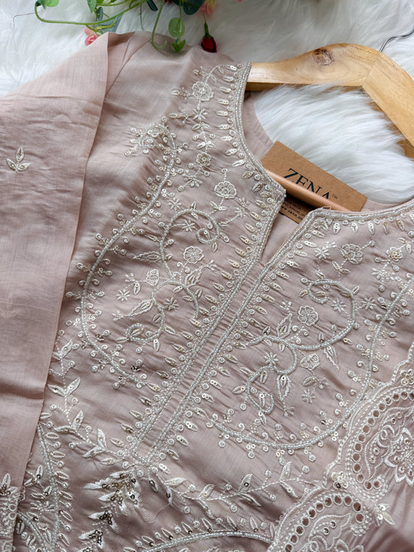 ✨ Premium Mul Chanderi Handwork Kurti Set ✨