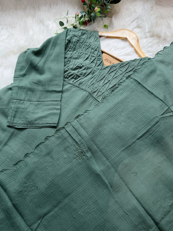 ✨ Premium Kota Doria A-Line Kurti Set ✨