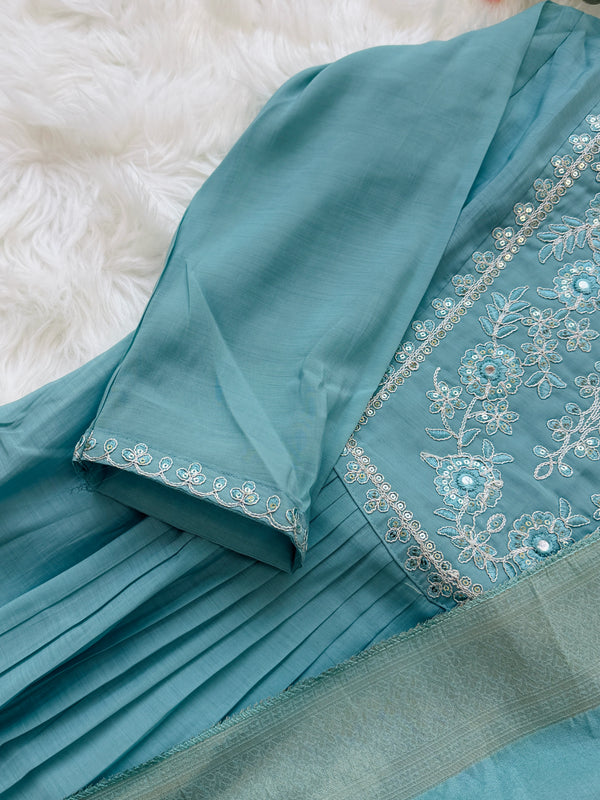 ✨ Roman Silk Embroidered Kurti Set ✨