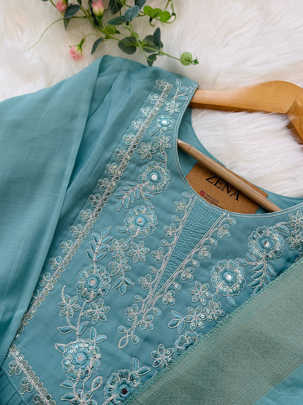✨ Roman Silk Embroidered Kurti Set ✨