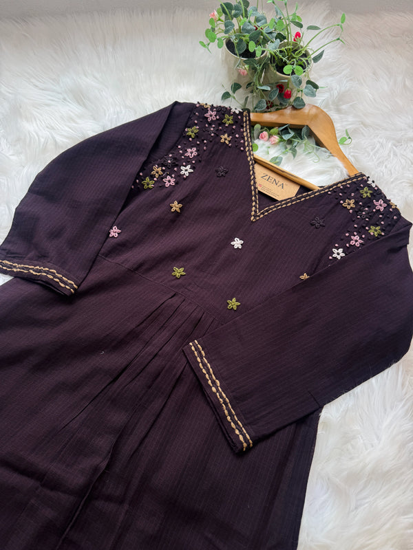 ✨ Premium Kota Doria Hand Detailed Anarkali Set ✨