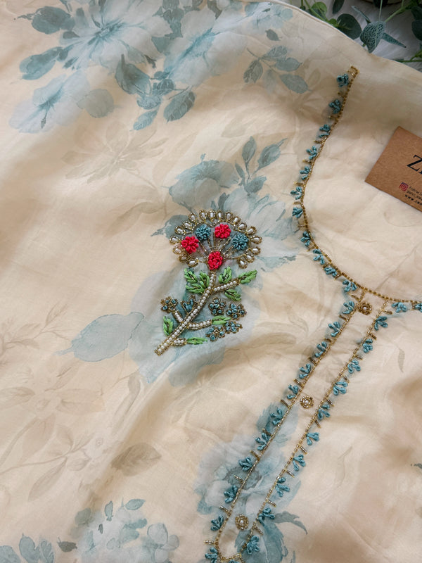 ✨ Pure Crepe Unstitched Suit with Chiffon Dupatta ✨