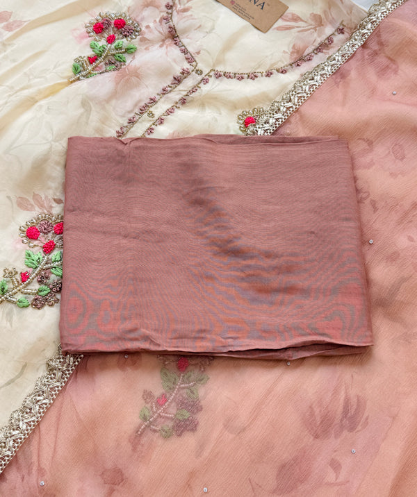✨ Pure Crepe Unstitched Suit with Chiffon Dupatta ✨