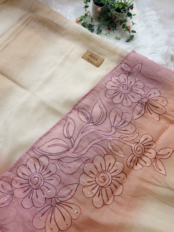 ✨ Mul Chanderi Hand Detailed Unstitched Suit ✨