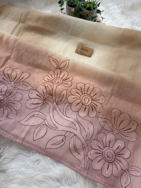 ✨ Mul Chanderi Hand Detailed Unstitched Suit ✨