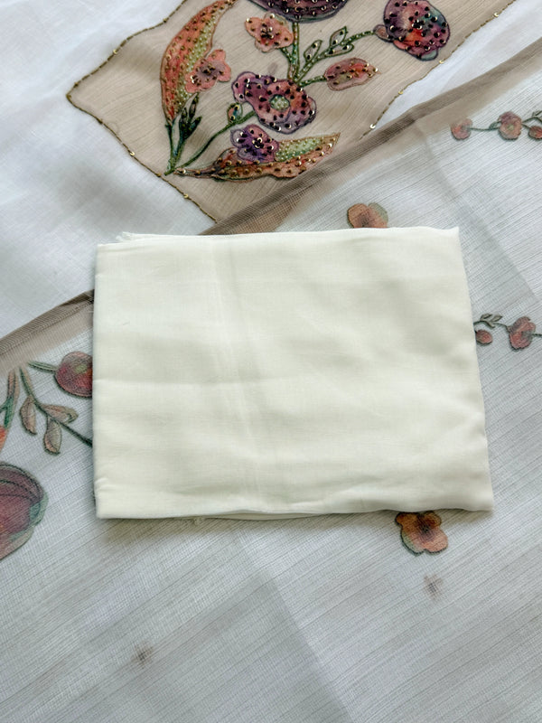 ✨ Kota Doria Hand Detailed Unstitched Suit ✨