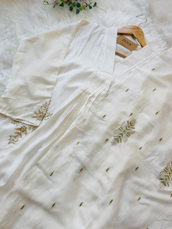 ✨ Mul Cotton Hand Detailed Anarkali Set ✨