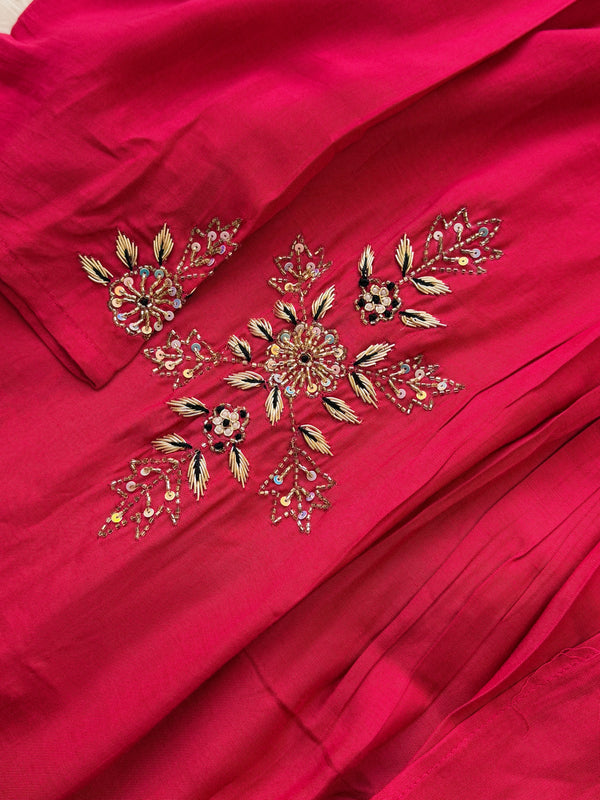 ✨ Mul Cotton Hand Detailed Anarkali Set ✨
