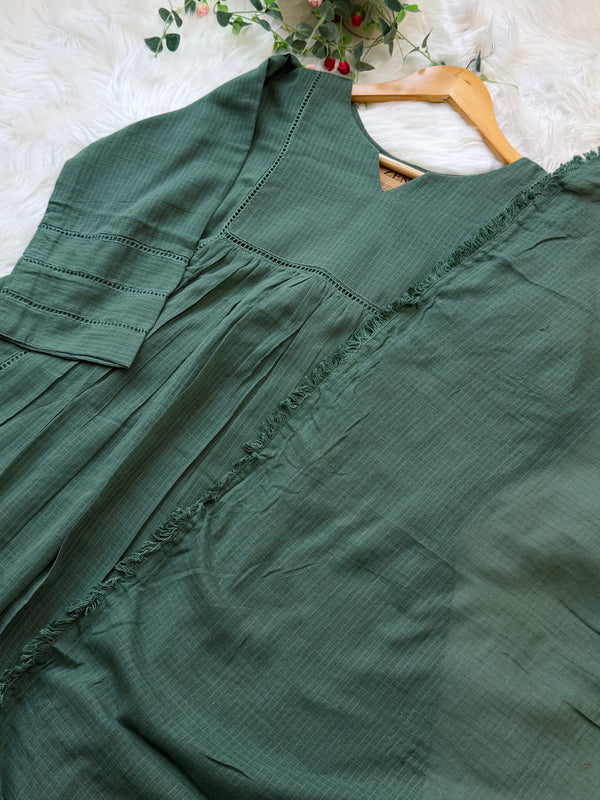 ✨ Premium Kota Doria A-Line Kurti Set ✨