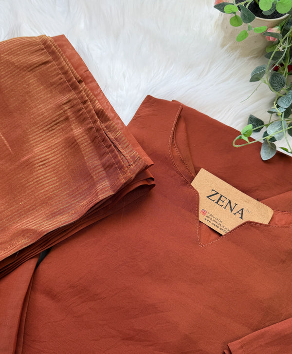 ✨ Glass Chanderi A-Line Kurti Set ✨