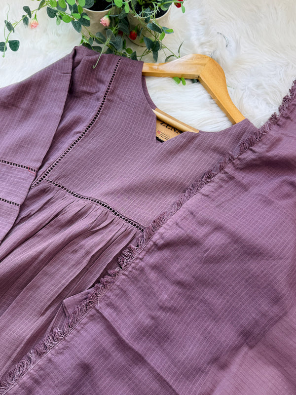 ✨ Premium Kota Doria A-Line Kurti Set ✨