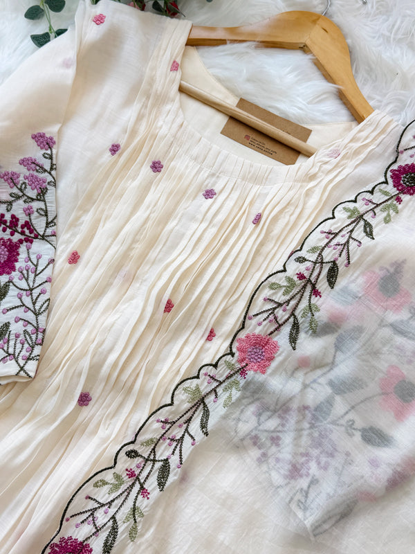✨ Mul Chanderi Embroidered Anarkali ✨