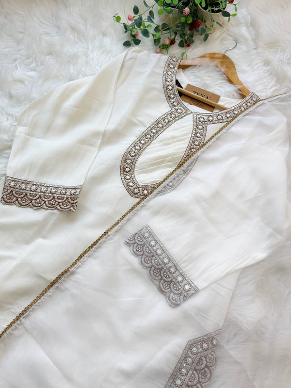 ✨ Semi Silk Mirror Work Kurti Set ✨