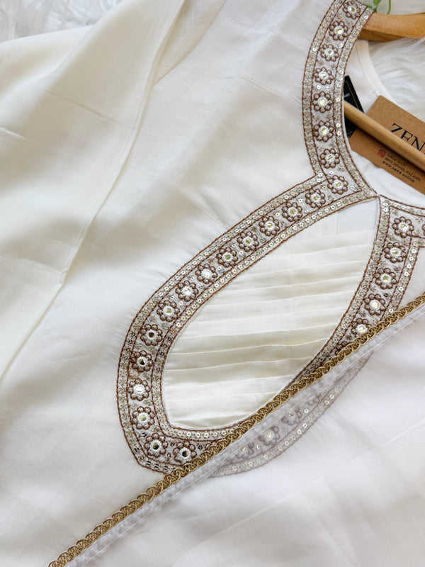 ✨ Semi Silk Mirror Work Kurti Set ✨