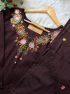 ✨ Pure Cotton Embroidered Mirror Work Kurti Set ✨